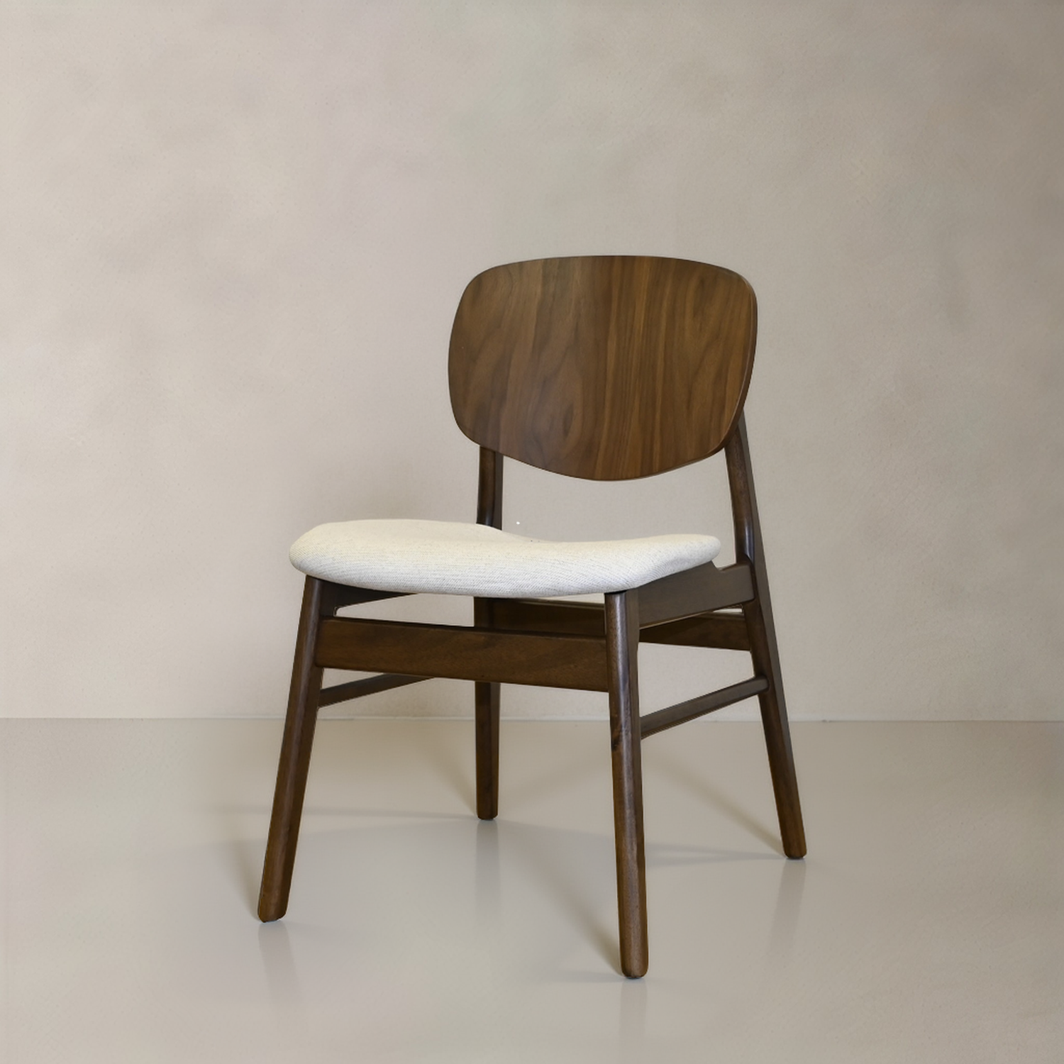 HARPER Solid Wood Dining Chair, Cream