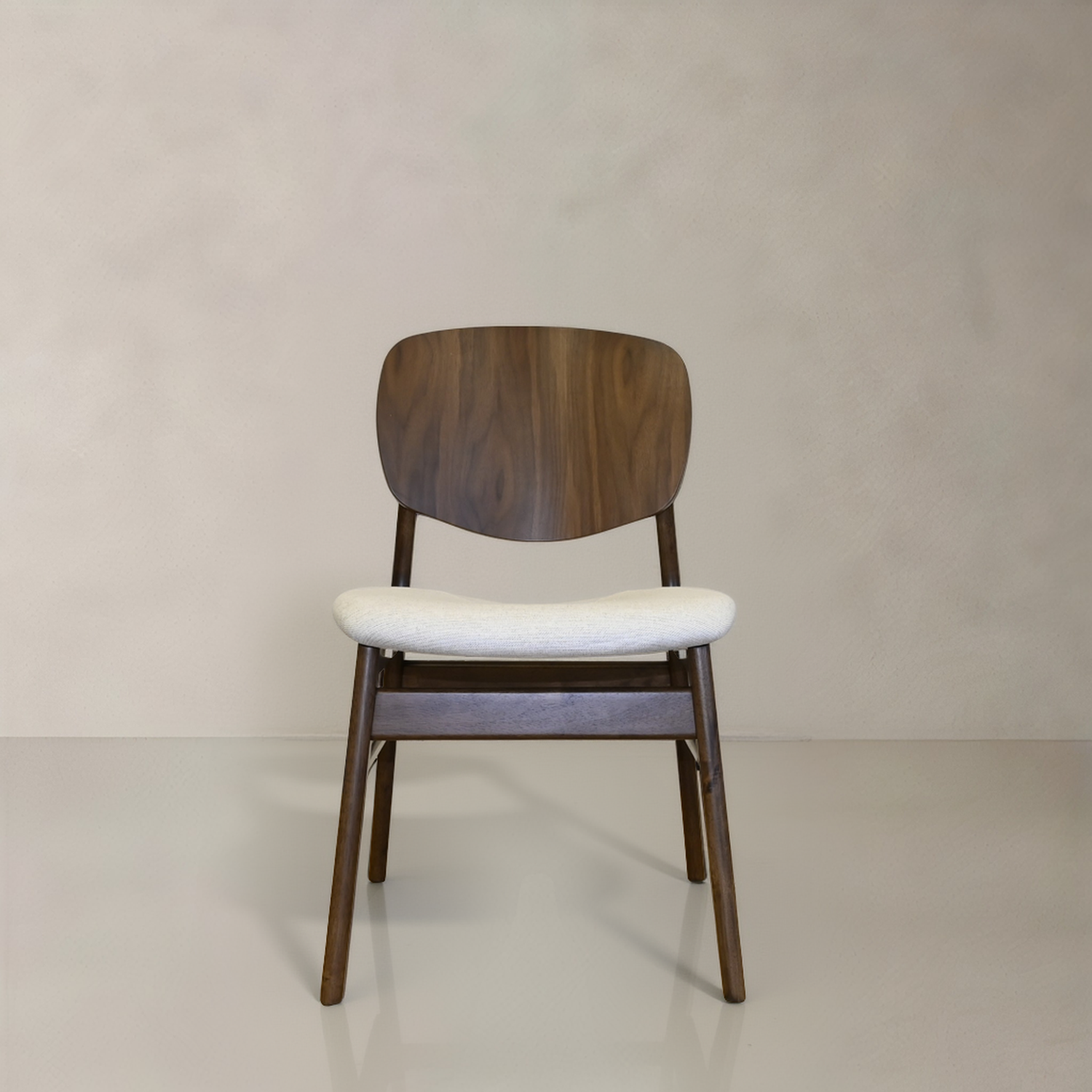 HARPER Solid Wood Dining Chair, Cream
