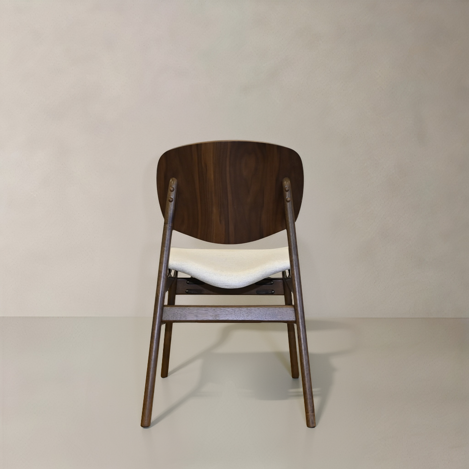 HARPER Solid Wood Dining Chair, Cream