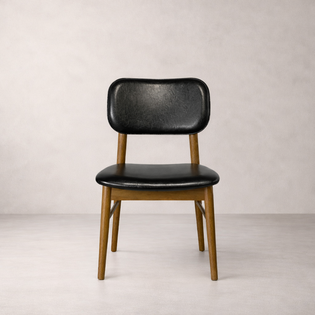 Ivy Solid Wood Dining Chair - Smoked Oak and Black