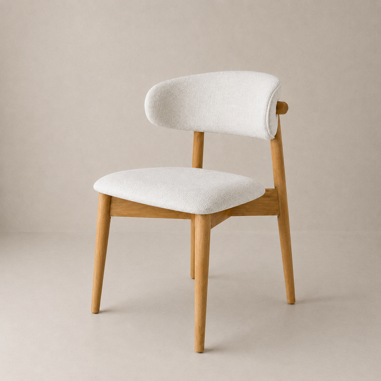 Blush Solid Wood Dining Chair - Natural Oak and Heathered Ivory