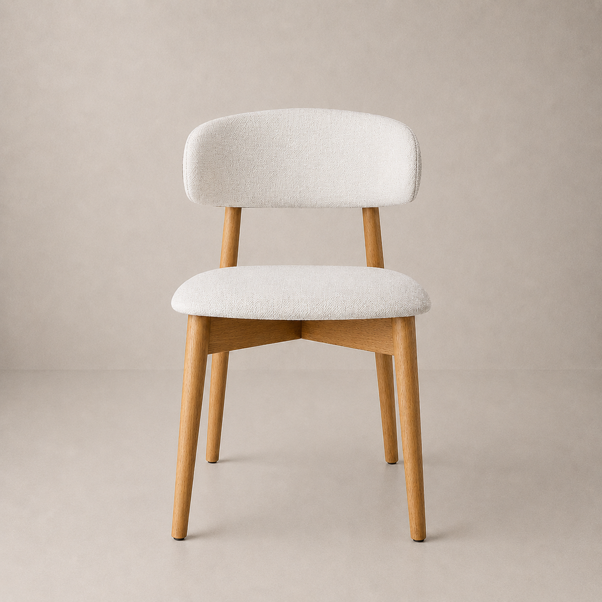 Blush Solid Wood Dining Chair - Natural Oak and Heathered Ivory