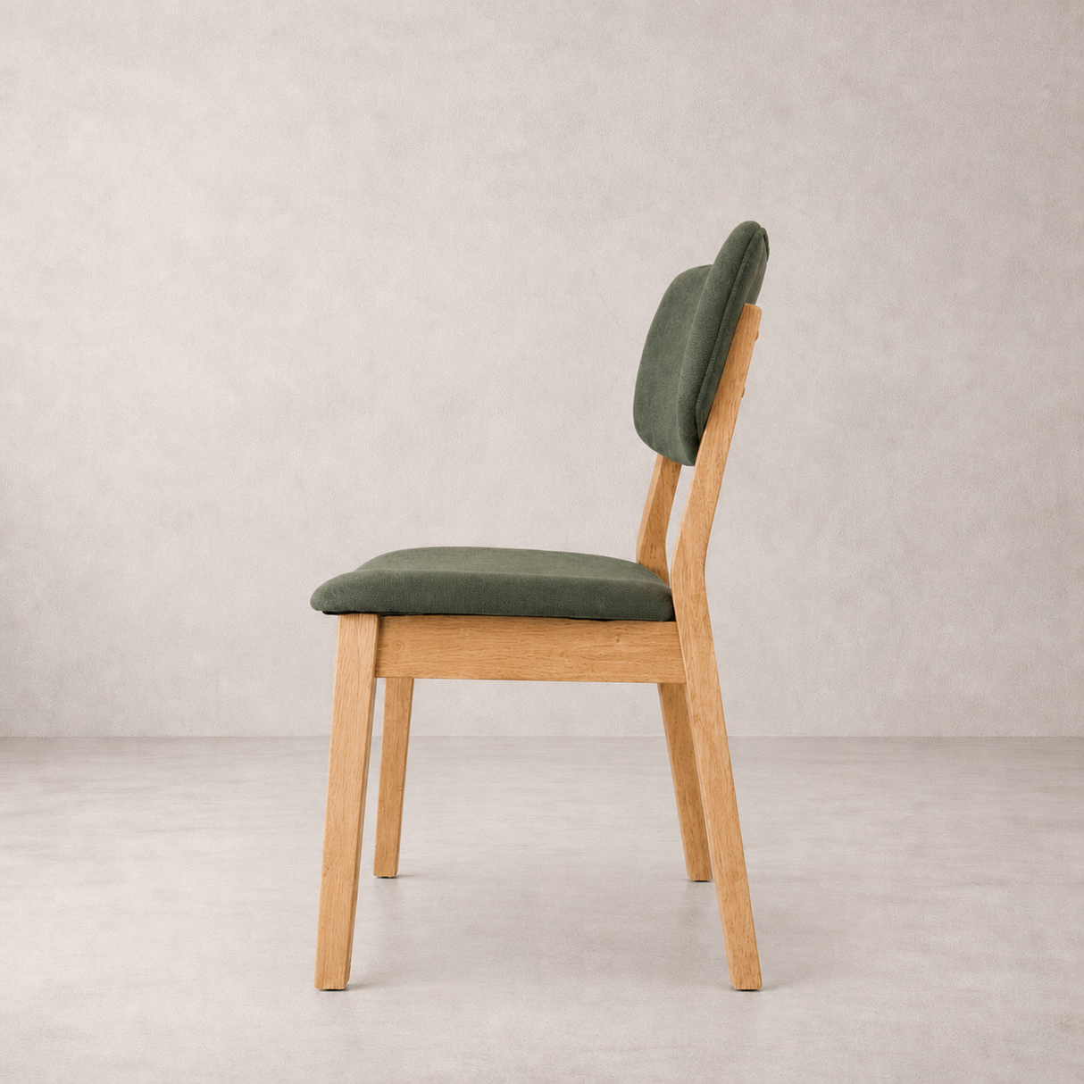 Clara Solid Wood Dining Chair - Natural Oak and Moss Green