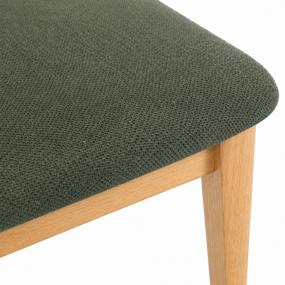 Clara Solid Wood Dining Chair - Natural Oak and Moss Green