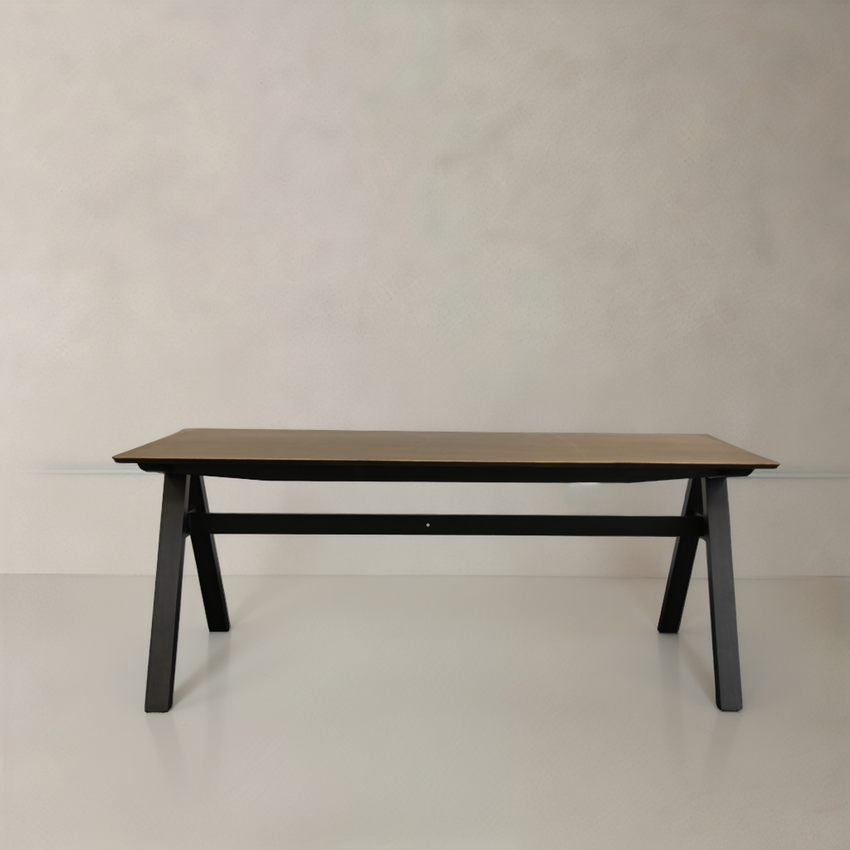 TOKYO Solid Wood Dining Table, Walnut/Black, 70.9"