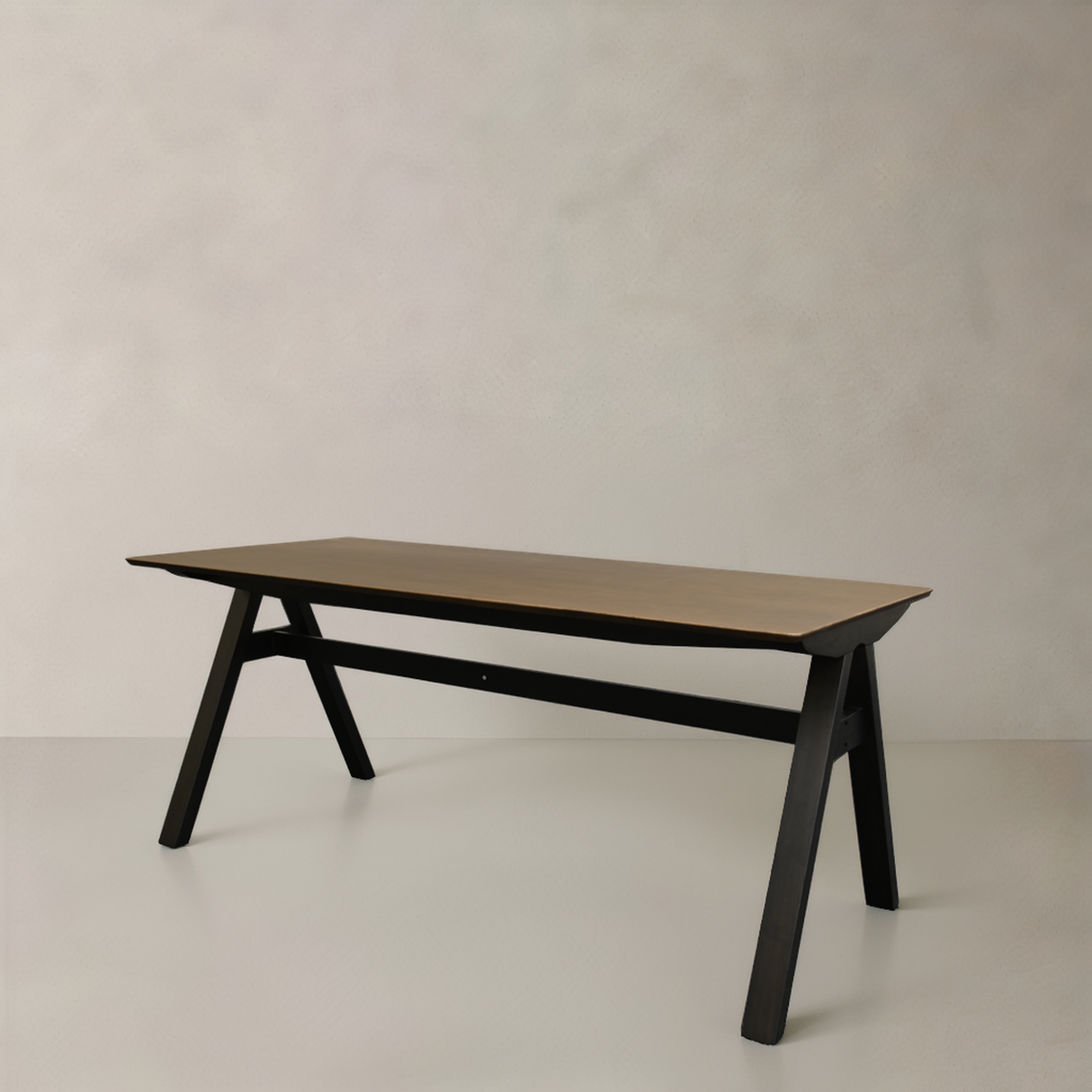 TOKYO Solid Wood Dining Table, Walnut/Black, 70.9"