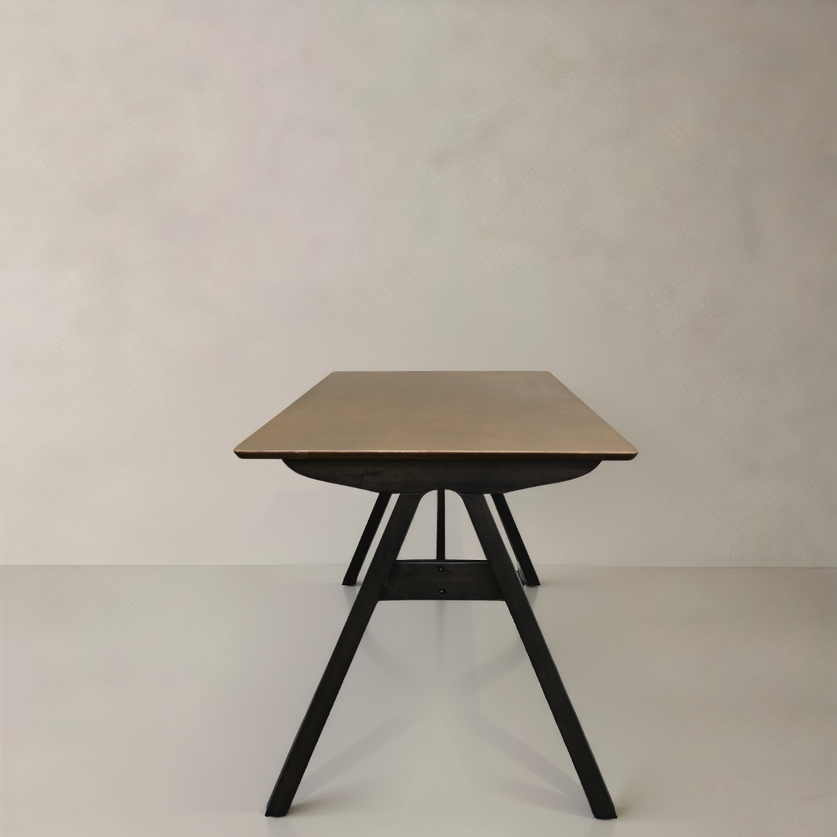 TOKYO Solid Wood Dining Table, Walnut/Black, 70.9"