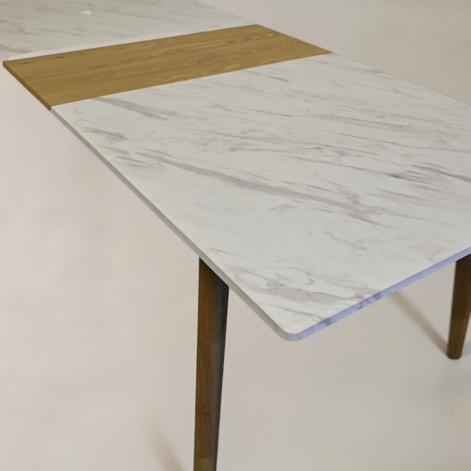 VERSAILLES Extendable Dining Table, White Marble, 70.9" - 86.6"