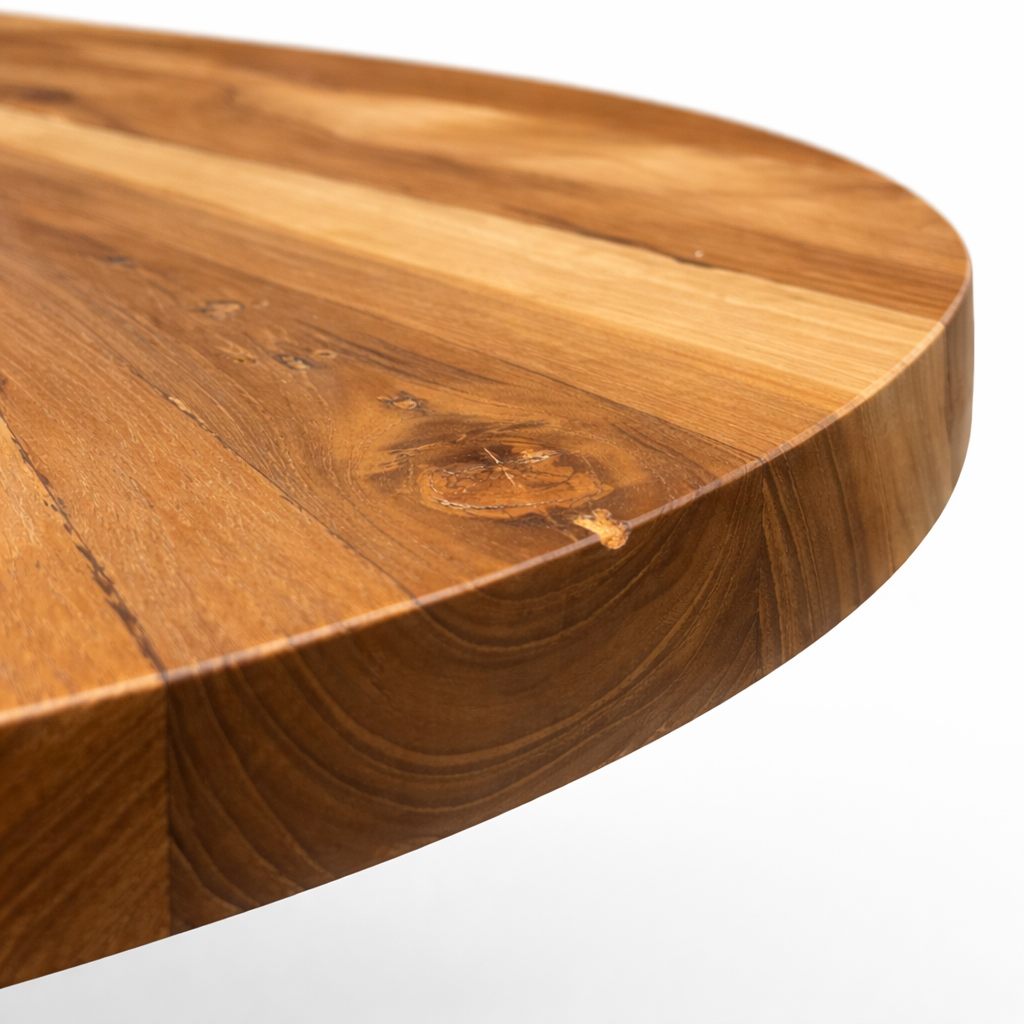 Racine Round Solid Teak Dining Table, 39.4”