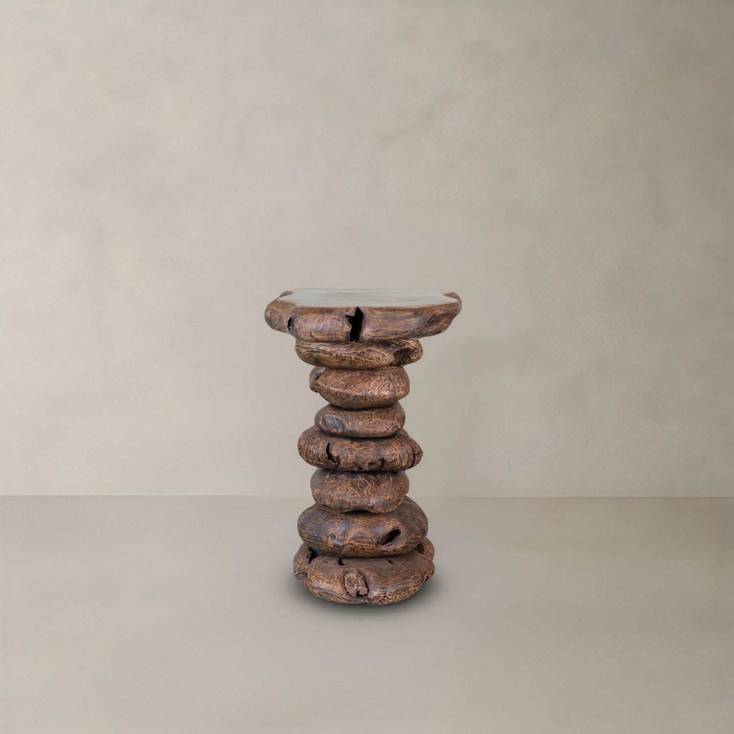 ROCHEFORT Console en teck massif, naturel