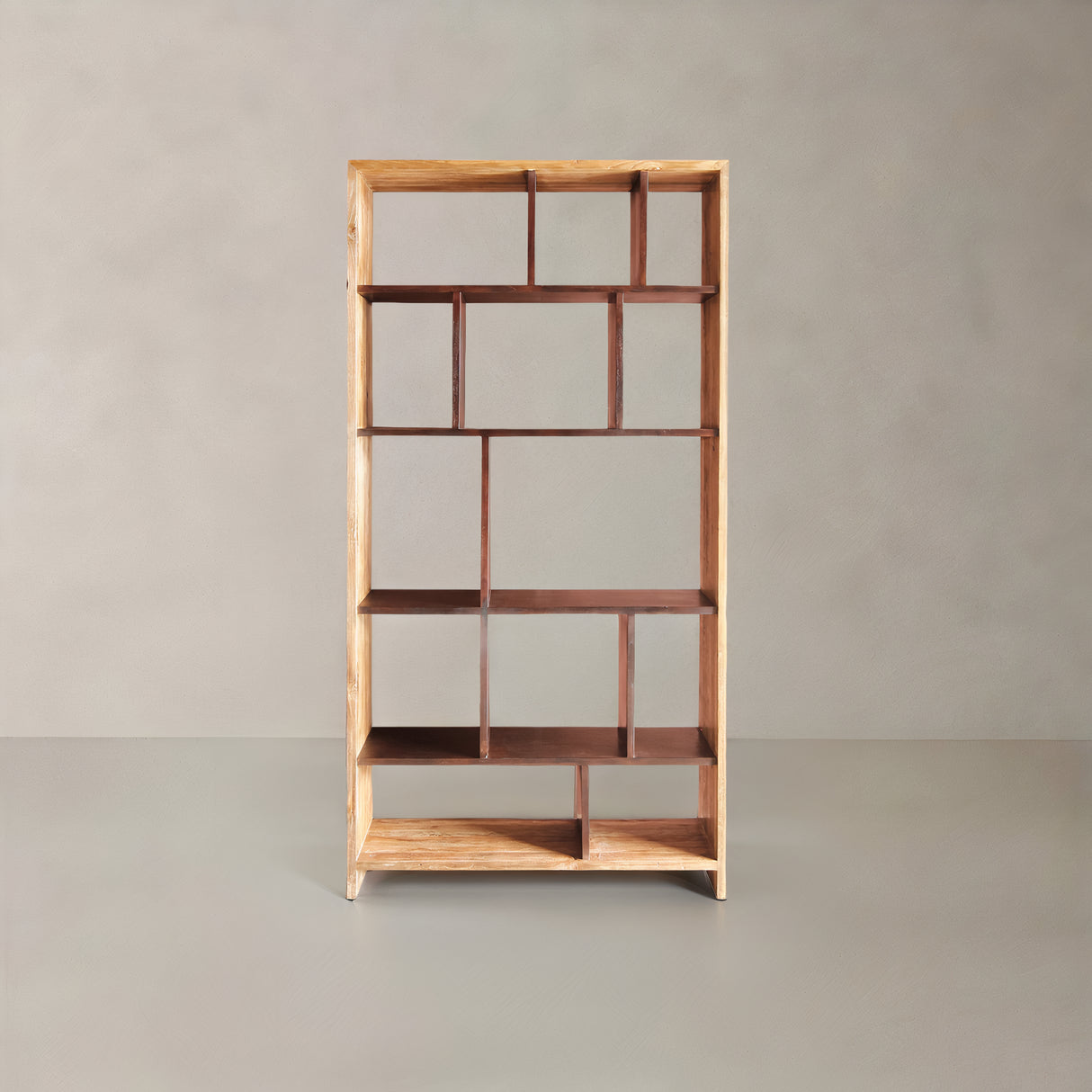 MODERA Solid Teak Bookshelf, Natural, 39.4"