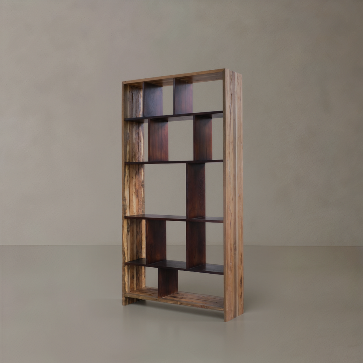 MODERA Solid Teak Bookshelf, Natural, 39.4"