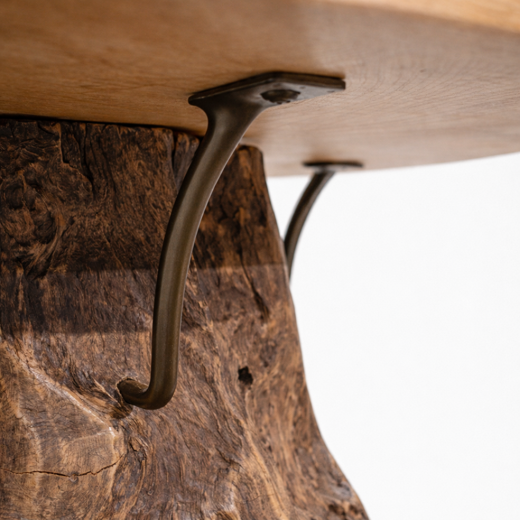 MONROE Table d'appoint en teck massif, naturel, 50cm