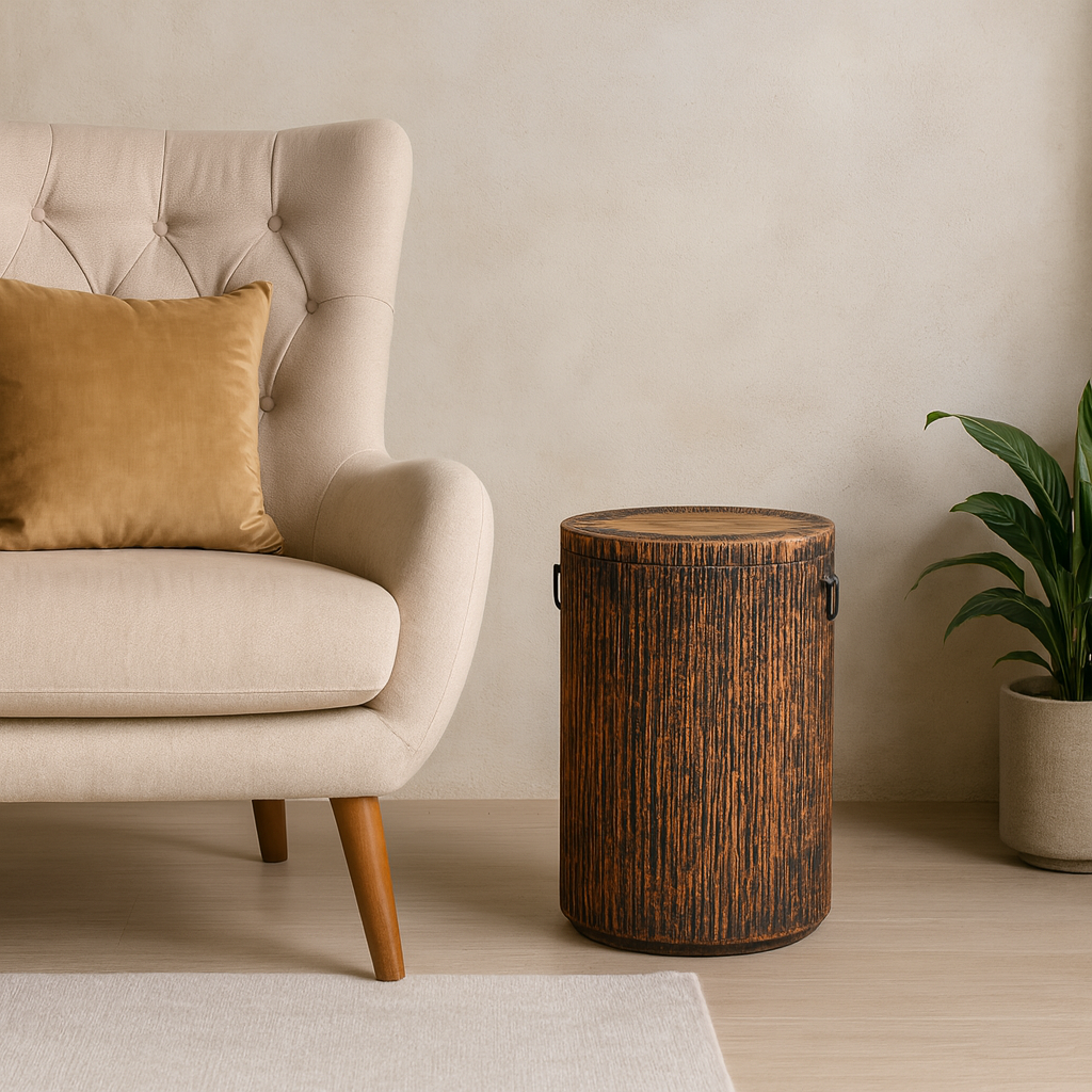 JASPER Solid Teak Side Table, Natural