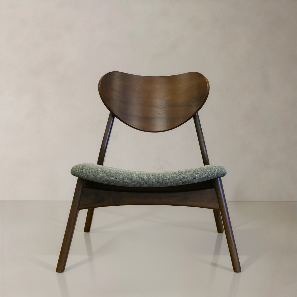 LAURENT Solid Wood Lounge Chair, Green, 28.1"