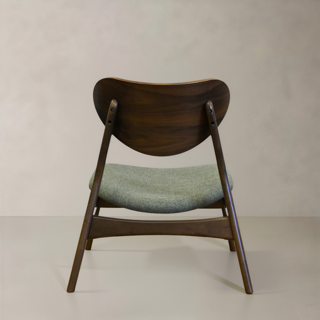 LAURENT Solid Wood Lounge Chair, Green, 28.1"