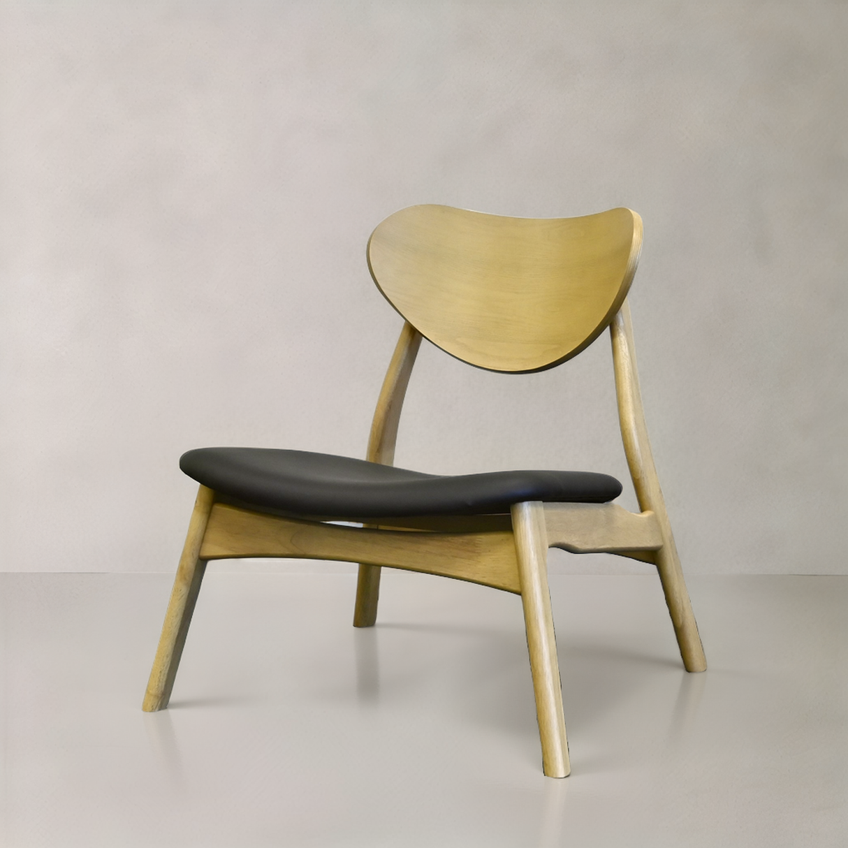 LAURENT Solid Wood Lounge Chair, Black, 28.1"