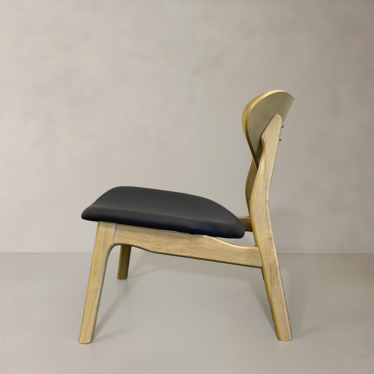 LAURENT Solid Wood Lounge Chair, Black, 28.1"