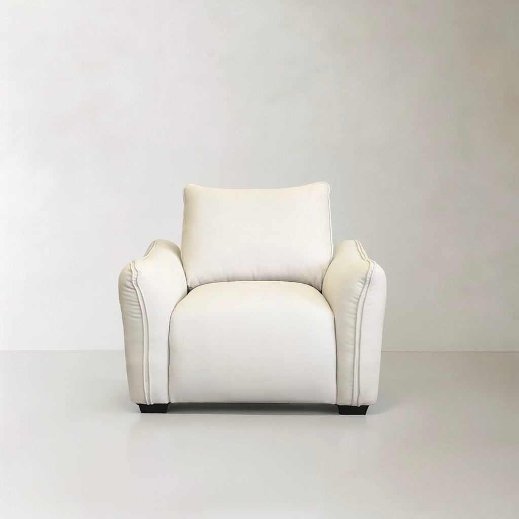 MILAN Fabric Lounge Chair, Cream, 40"