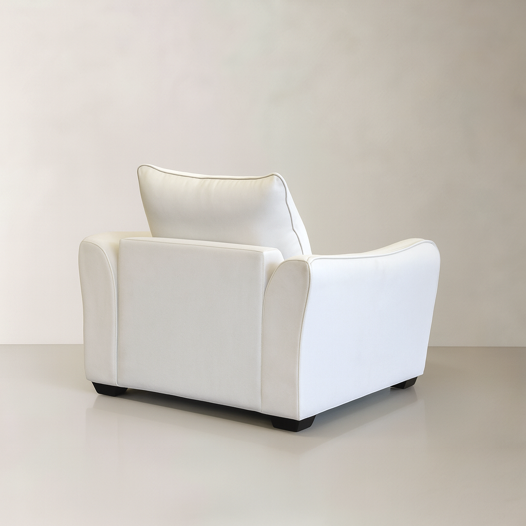MILAN Fabric Lounge Chair, Cream, 40"