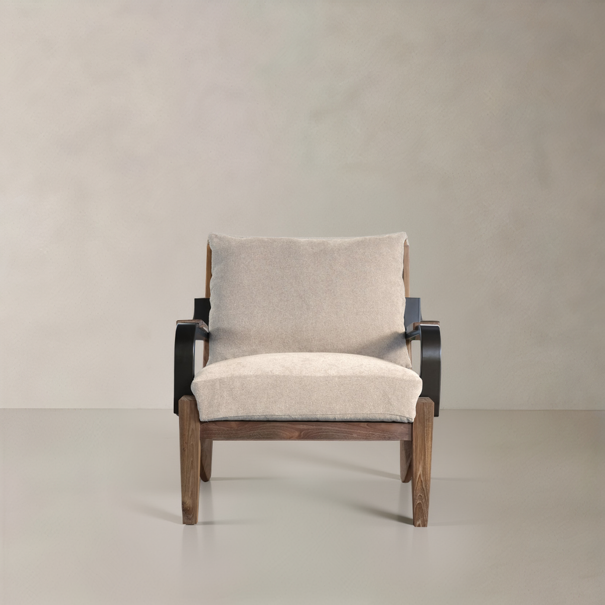 BOREAL Fabric Lounge Chair, Cream, 30.7"
