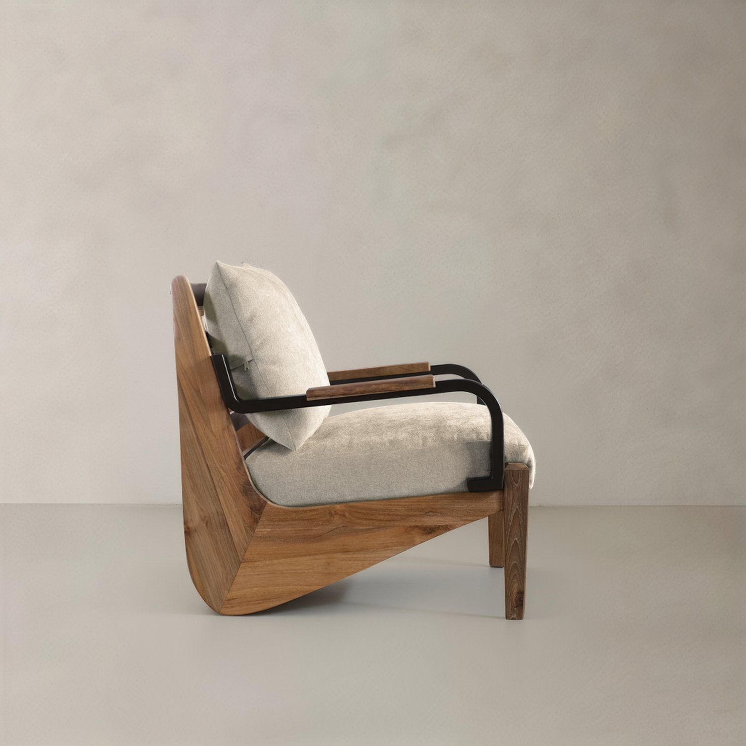 BOREAL Fabric Lounge Chair, Cream, 30.7"