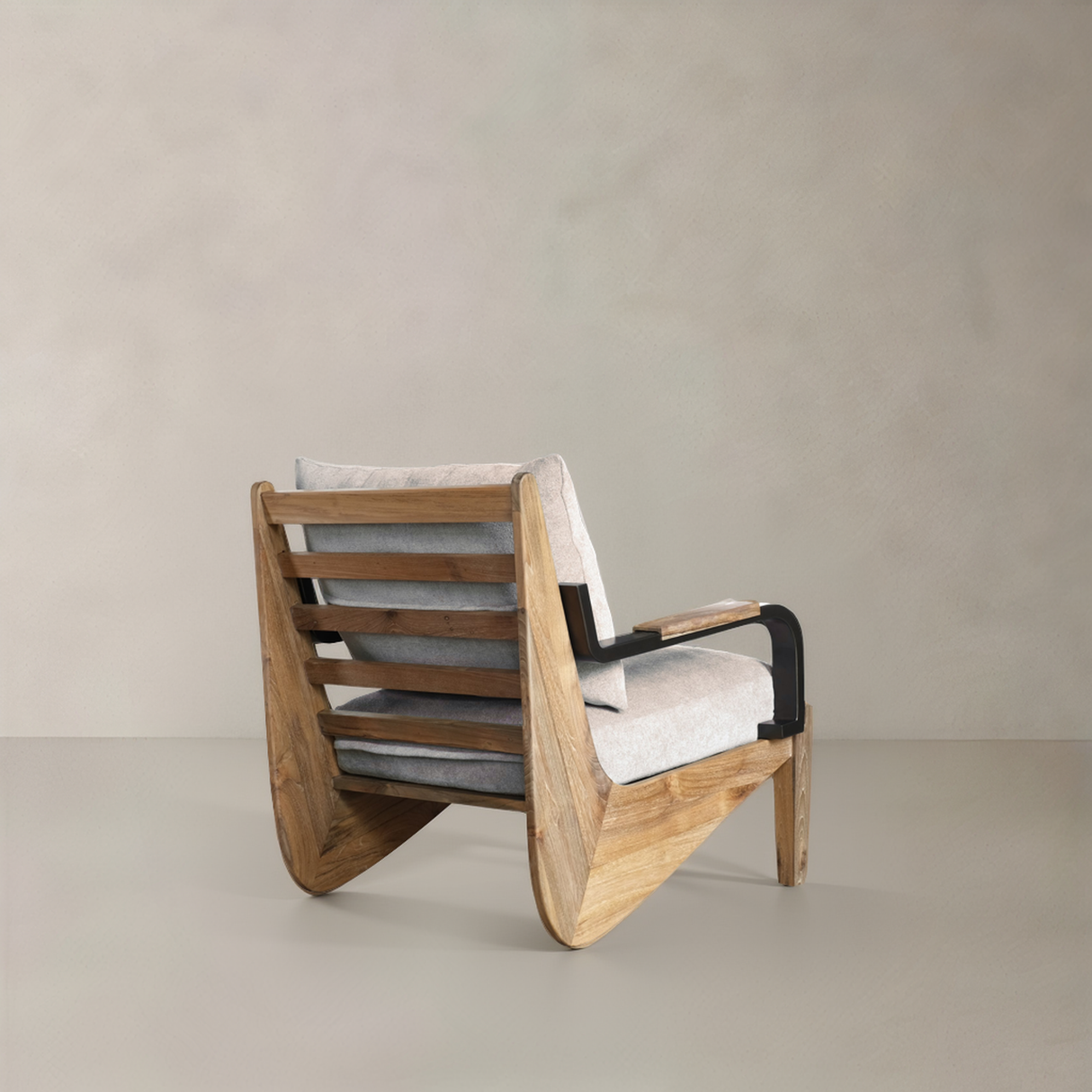 BOREAL Fabric Lounge Chair, Cream, 30.7"