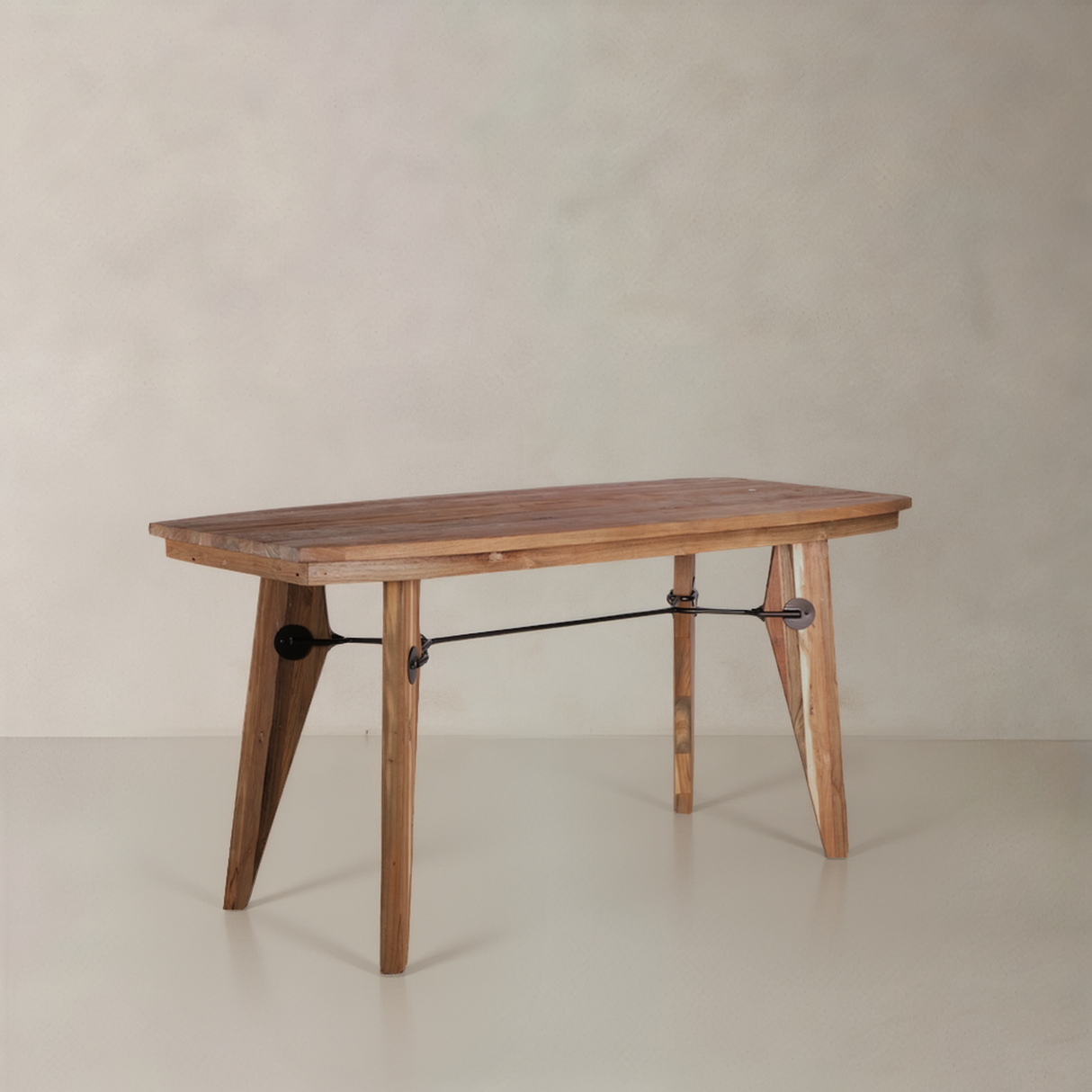 LIAM Bureau en teck massif, naturel, 160cm