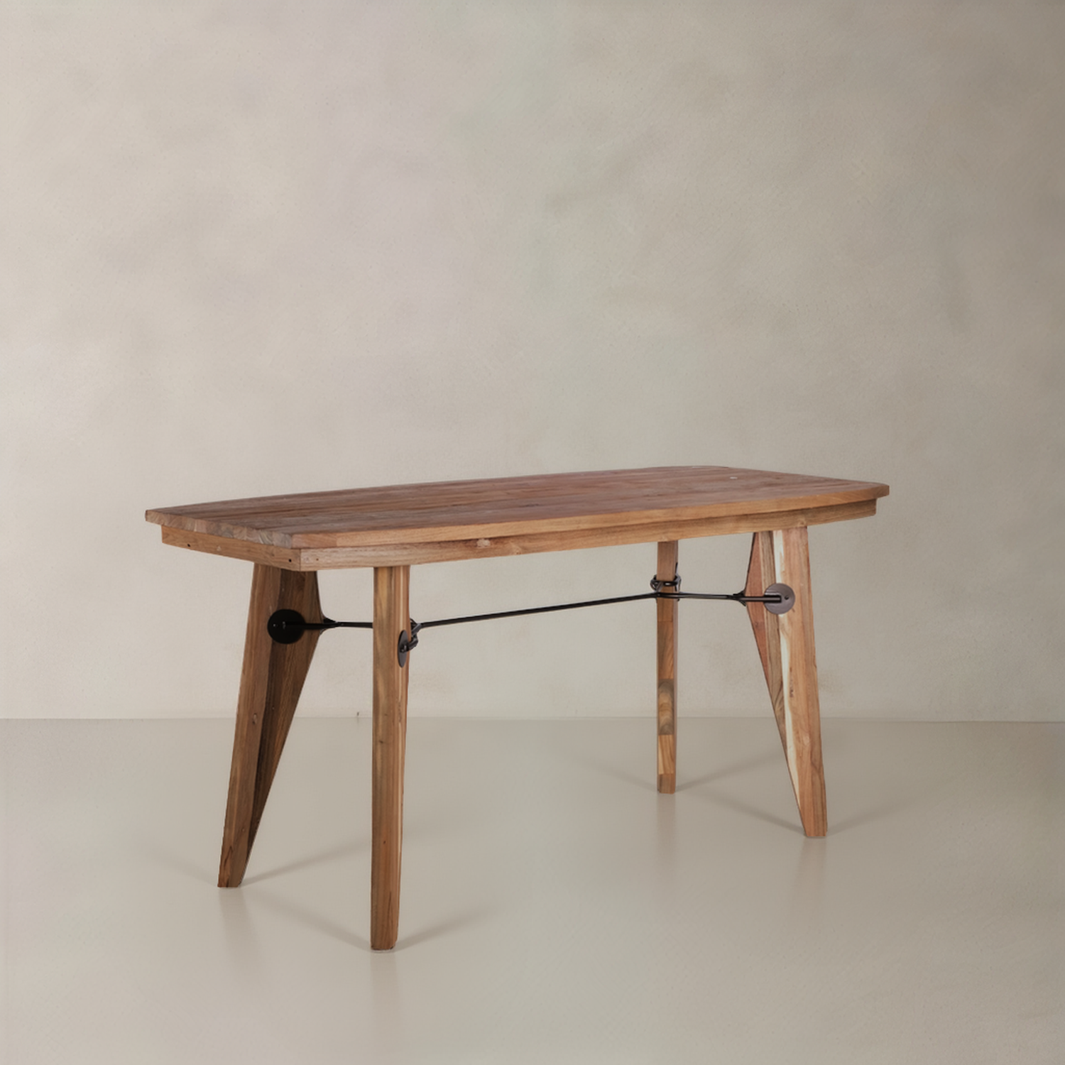 LIAM Bureau en teck massif, naturel, 160cm