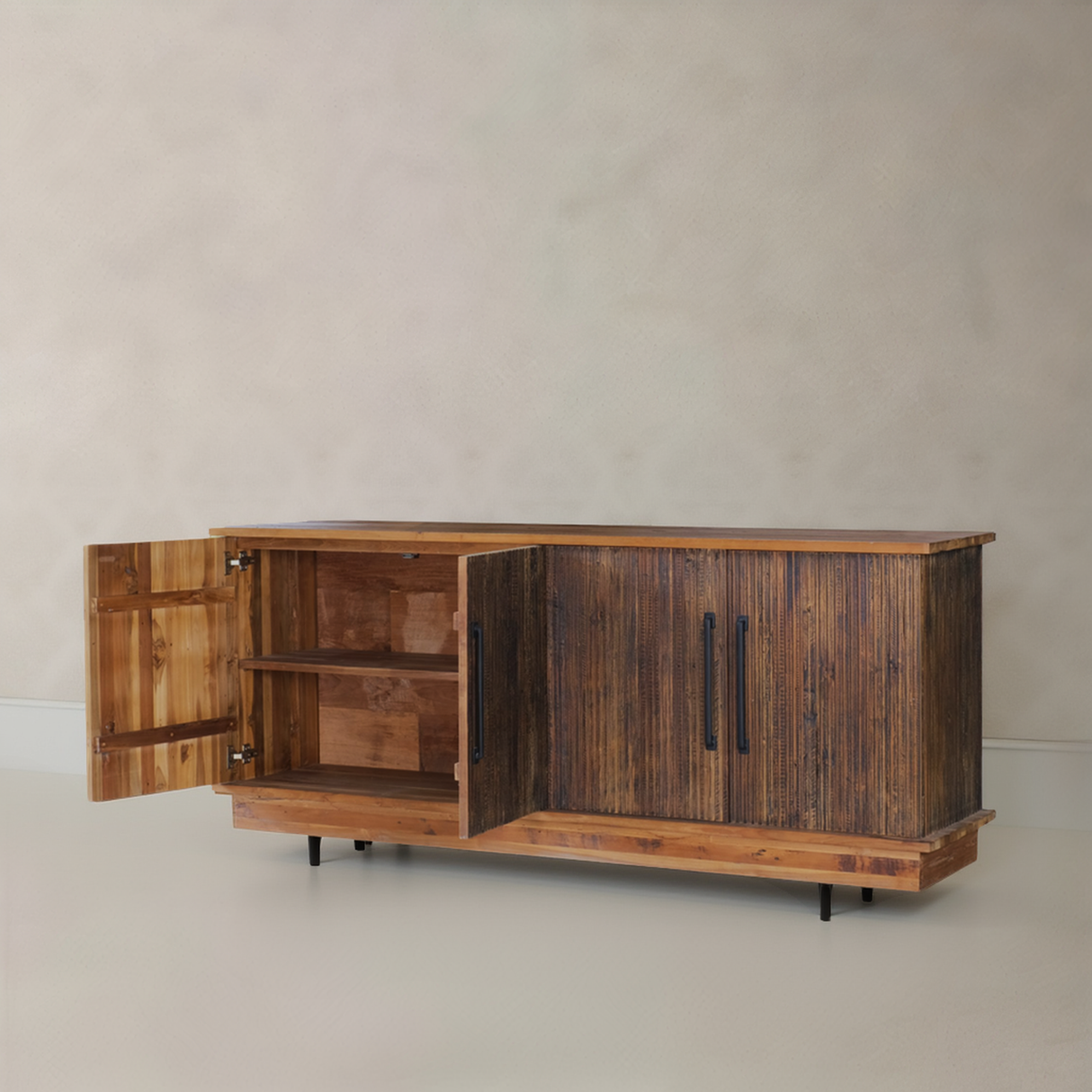 VANGUARD Solid Teak Sideboard, Natural, 70.9"