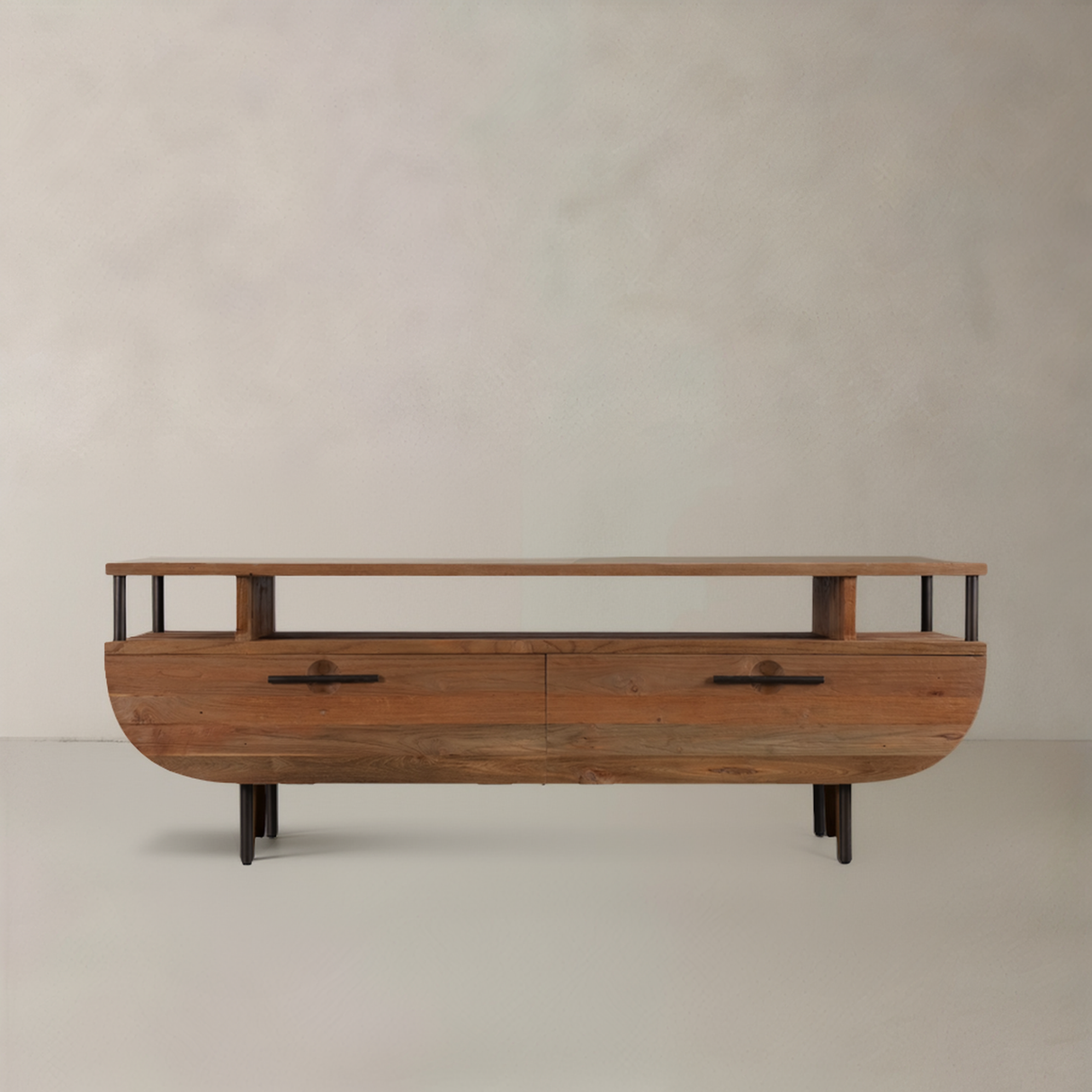 MARIN Solid Teak TV Unit, Natural, 55.1"