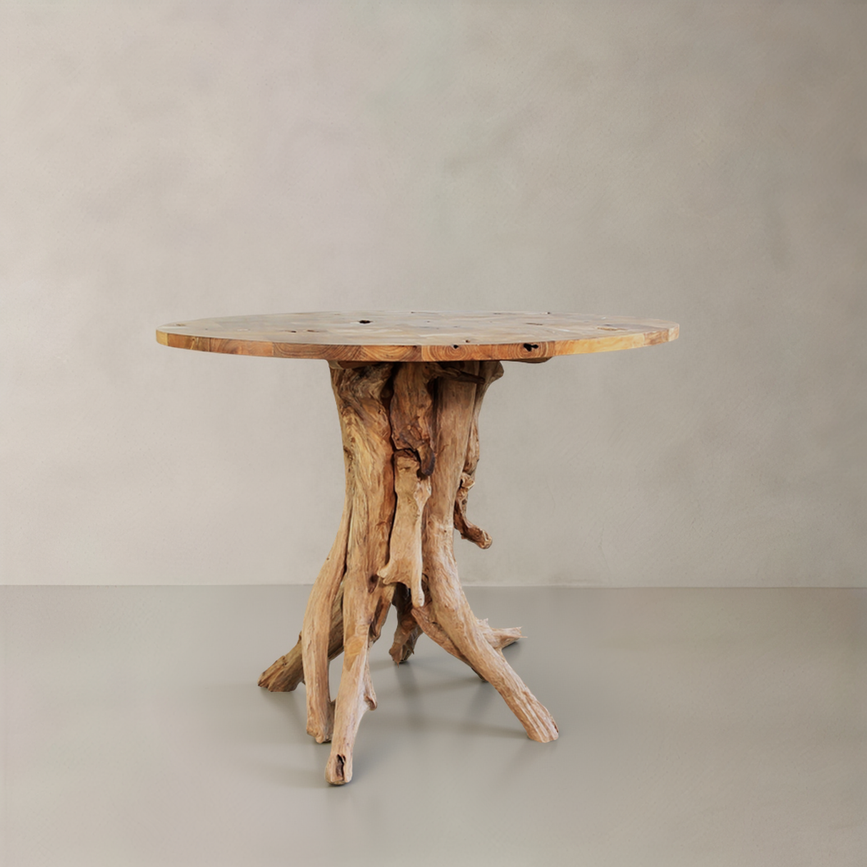 RACINE Solid Teak Dining Table, Natural, 39.4"