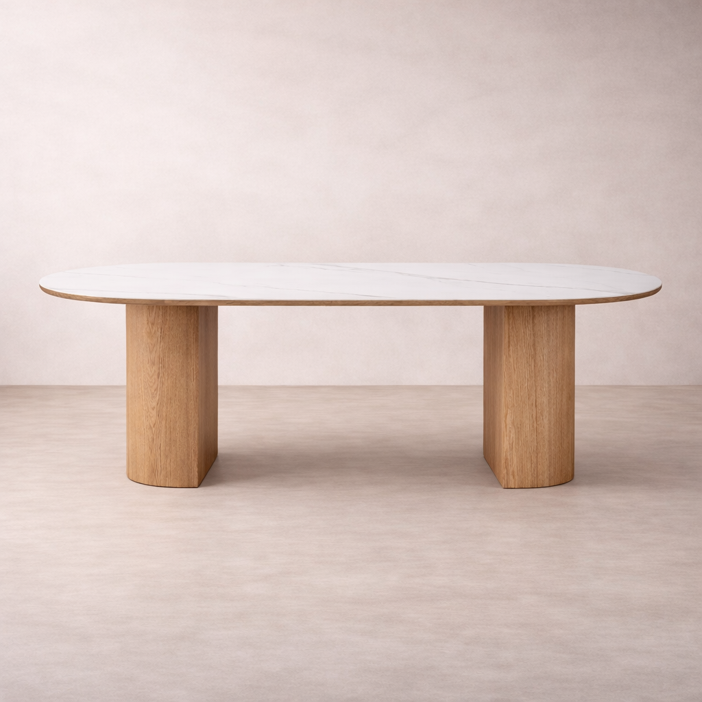 Table de salle à manger Marbella en pierre frittée, 78.7".