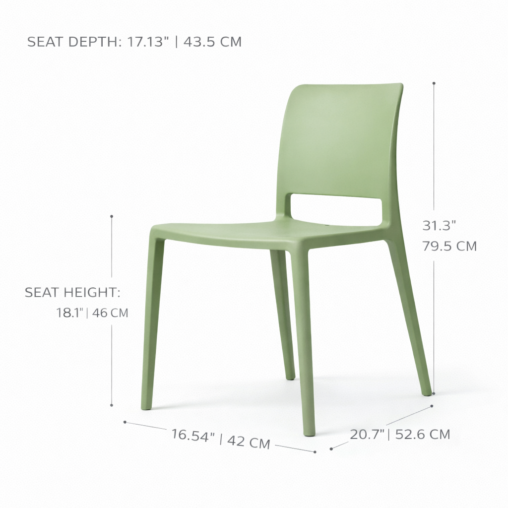 Pamela Stackable Dining Chair - Green