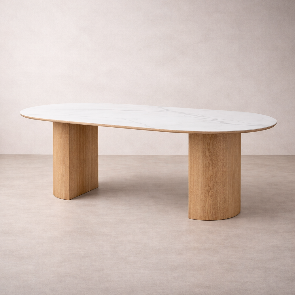 Table de salle à manger Marbella en pierre frittée, 78.7".