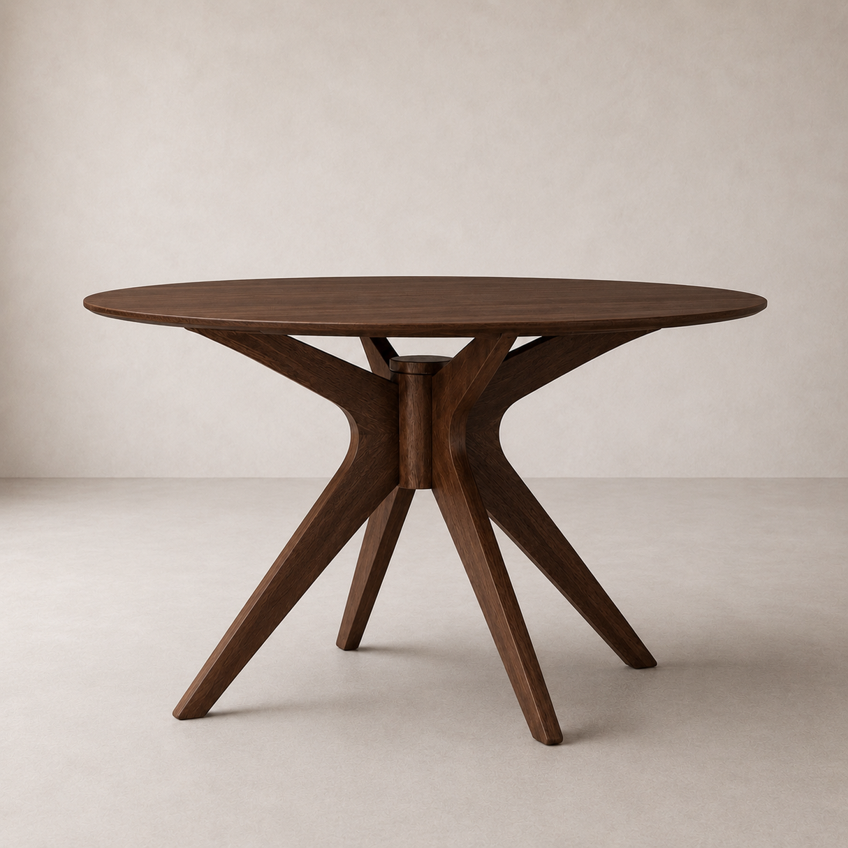 PARIS Table de salle à manger en bois massif, Noyer, 120cm