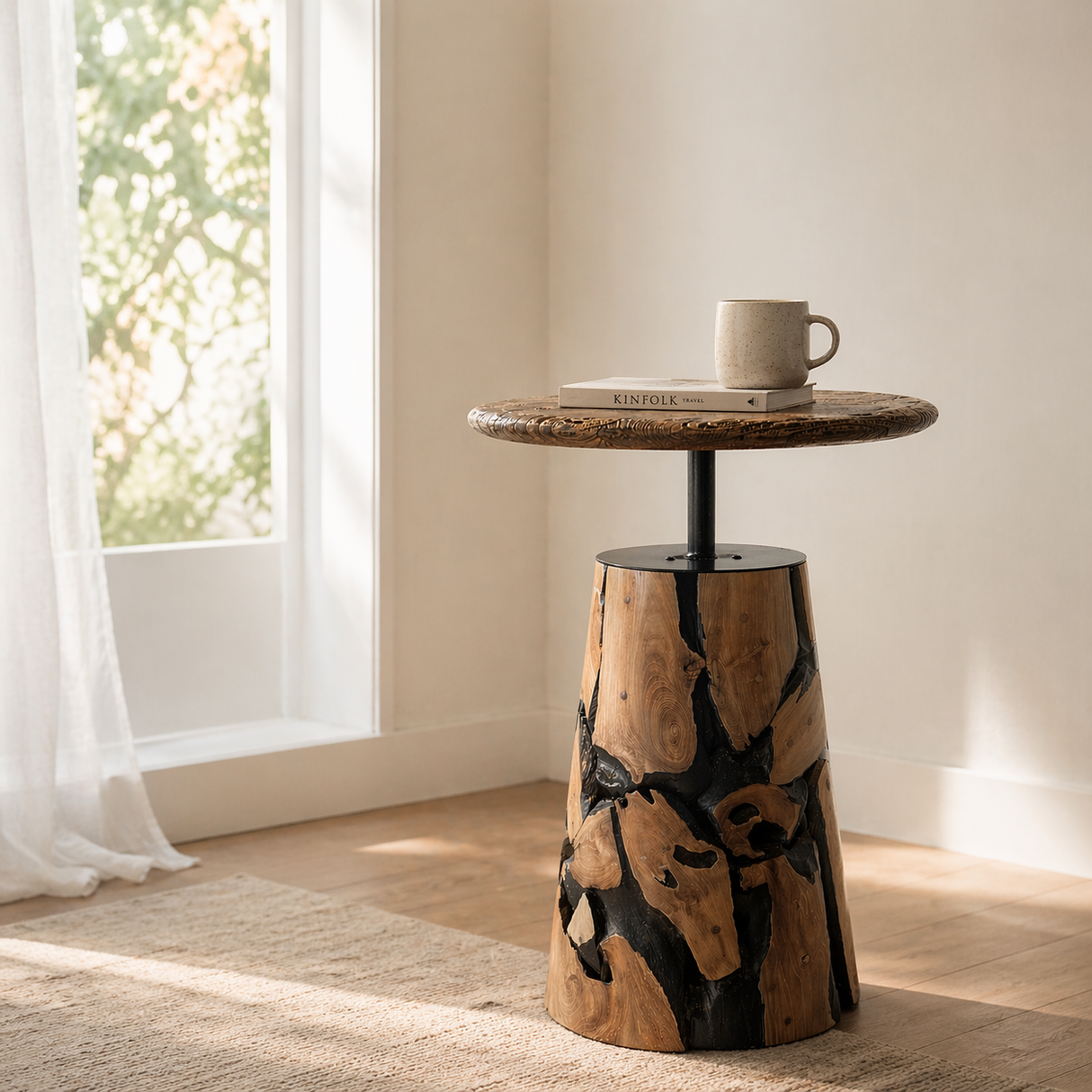 Table d'appoint en teck massif TIERRA, Natural