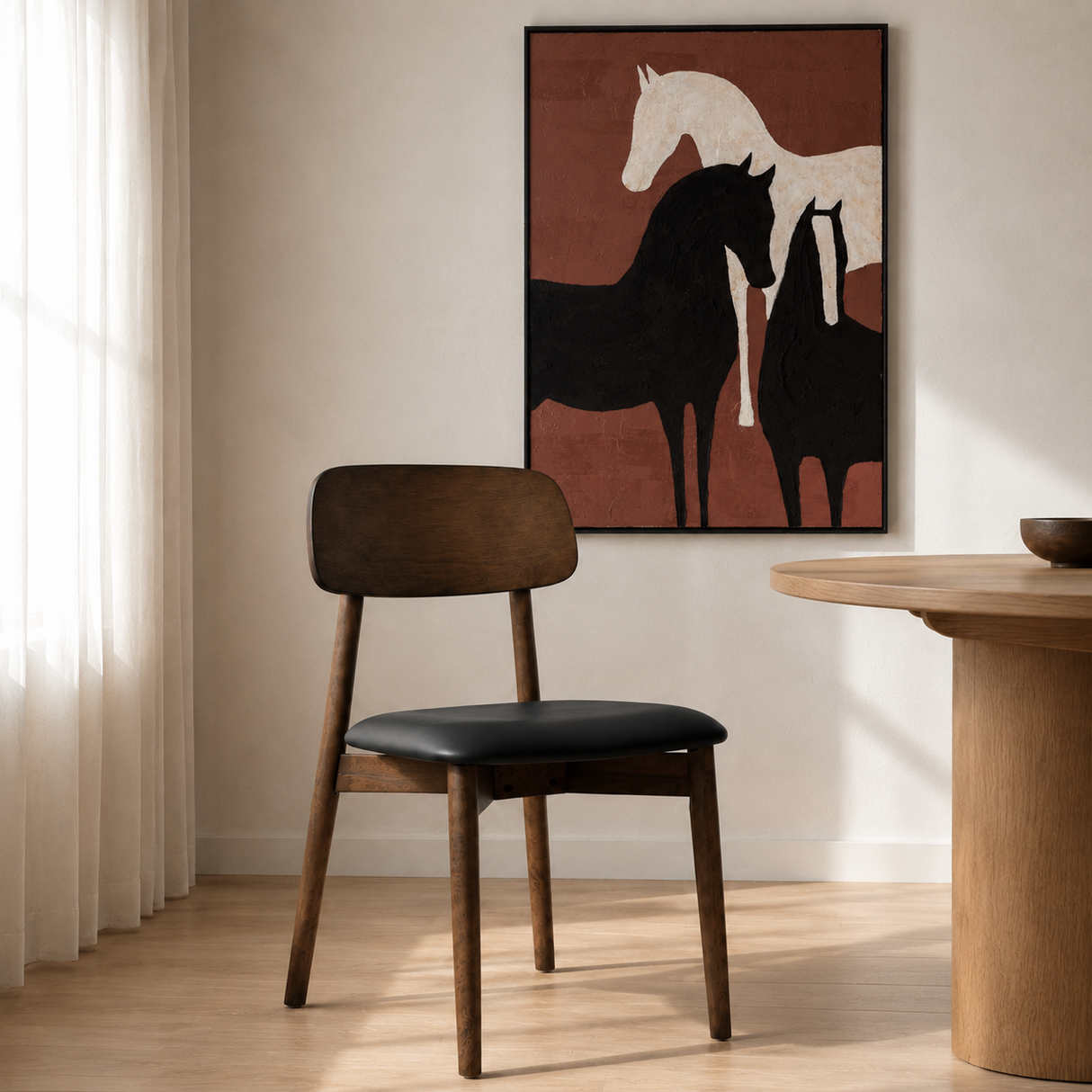 Landon Dining Chair - Walnut and Black