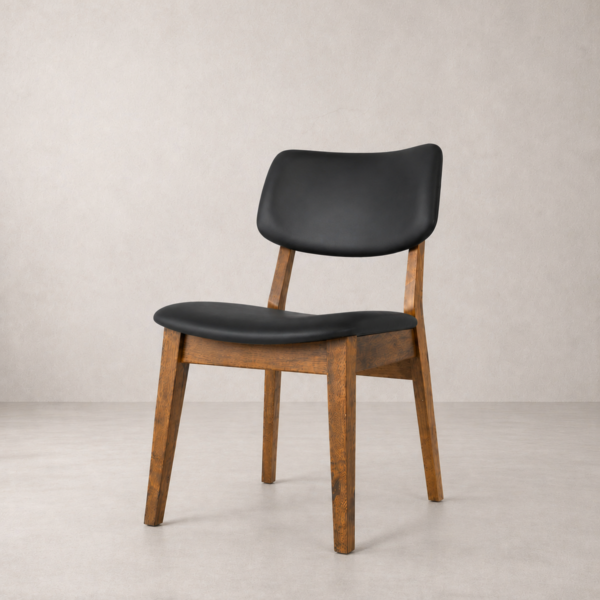 Clara Solid Wood Dining Chair - Smoked Oak and Black