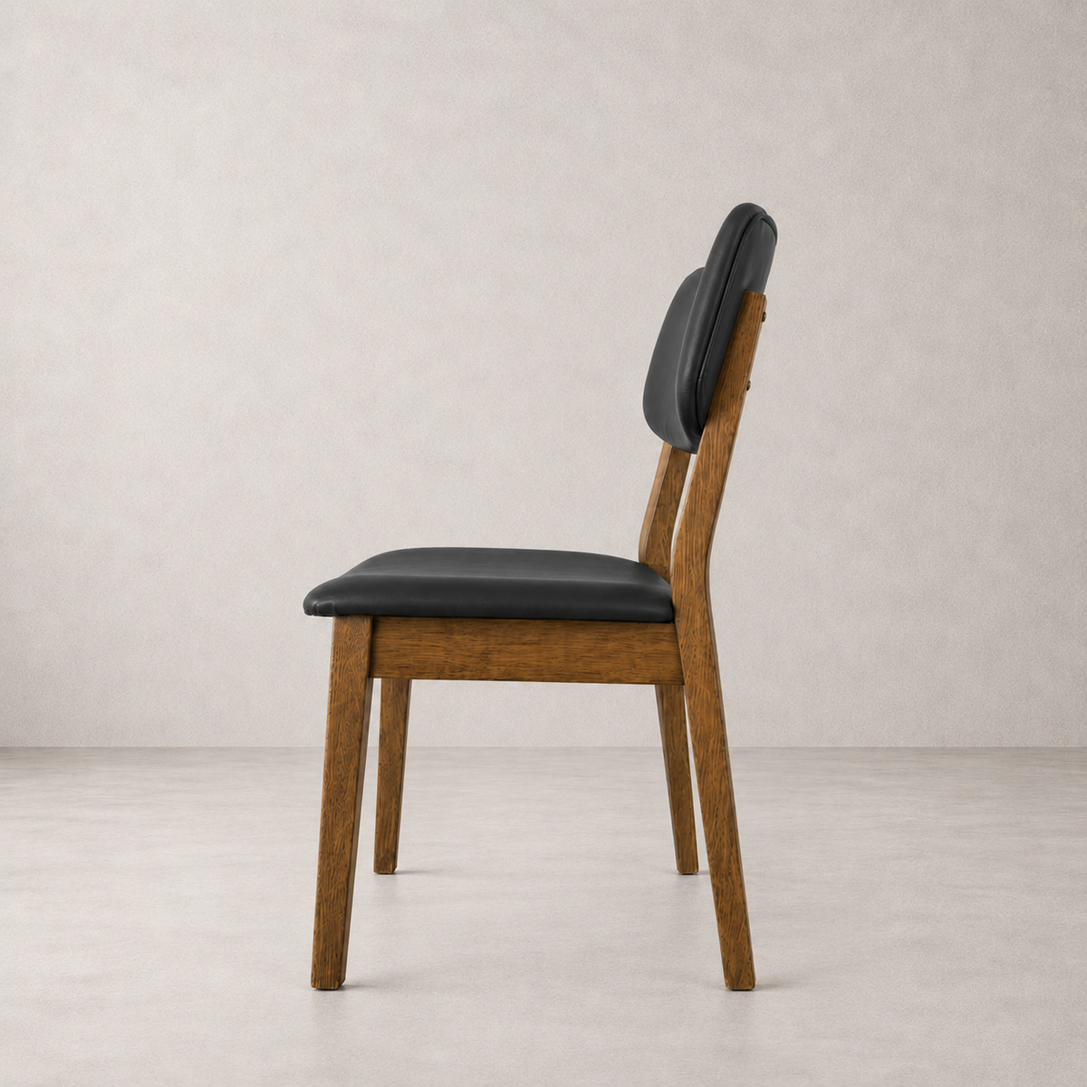Clara Solid Wood Dining Chair - Smoked Oak and Black