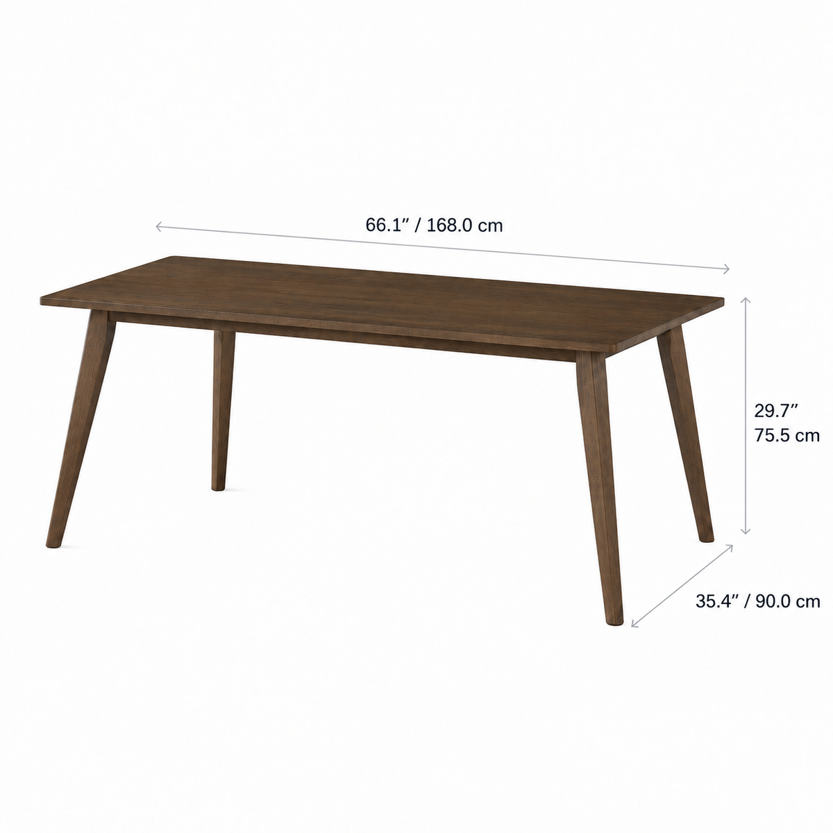 Lucca 66" Dining Table - Walnut
