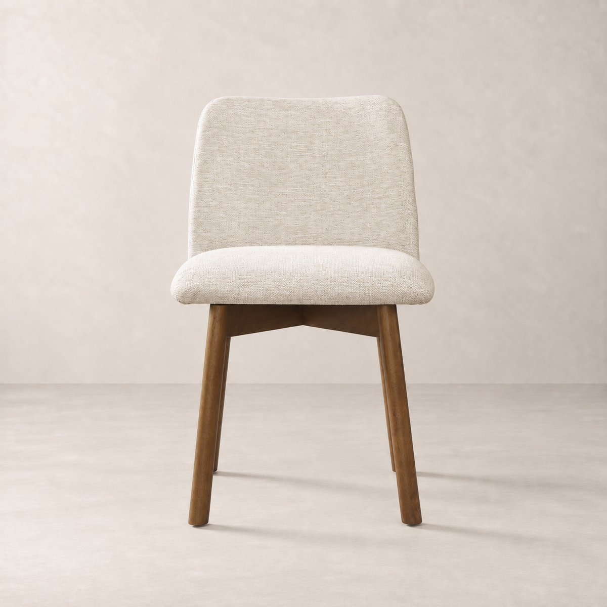 Charlotte Solid Wood Dining Chair - Smoked Oak and Heathered Ivory