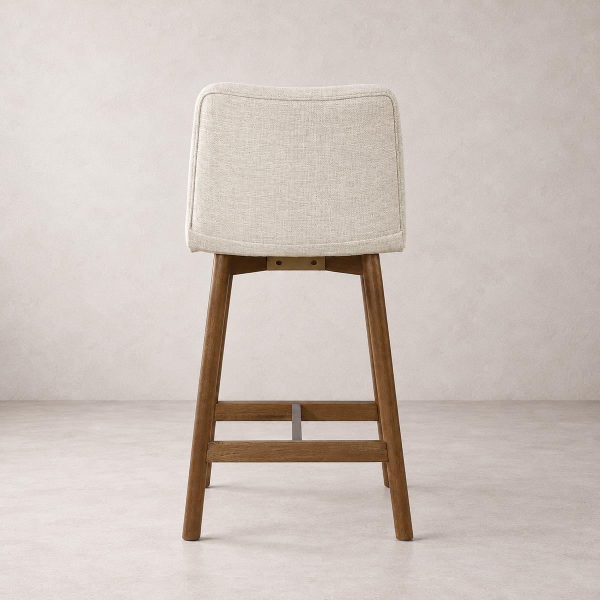 Charlotte Solid Wood Counter Stool - Smoked Oak and Ivory