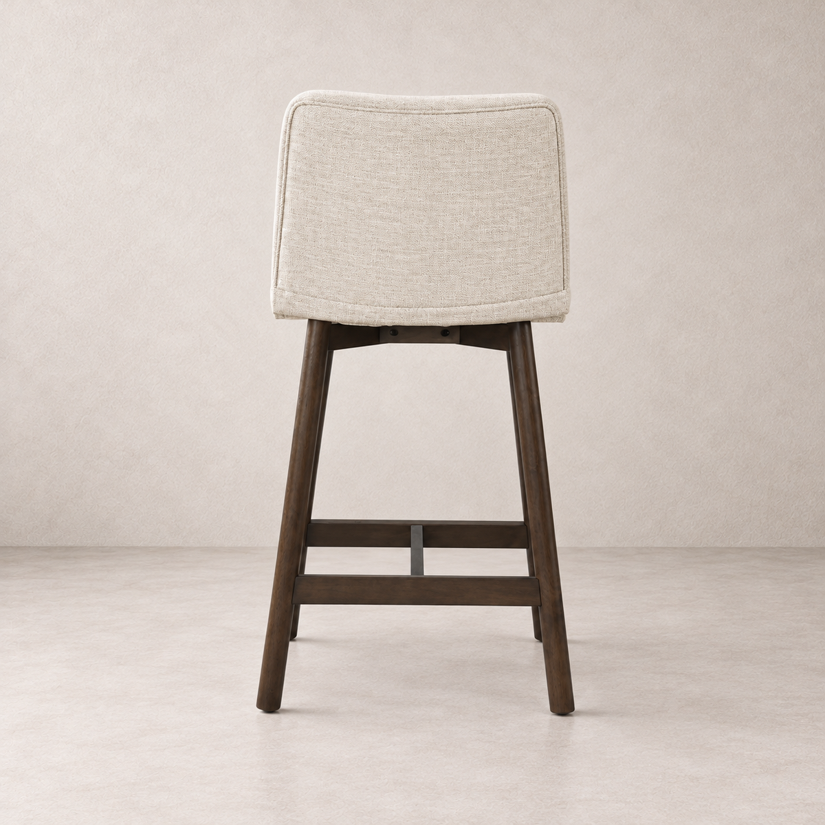 Charlotte Solid Wood Counter Stool - Walnut and Ivory