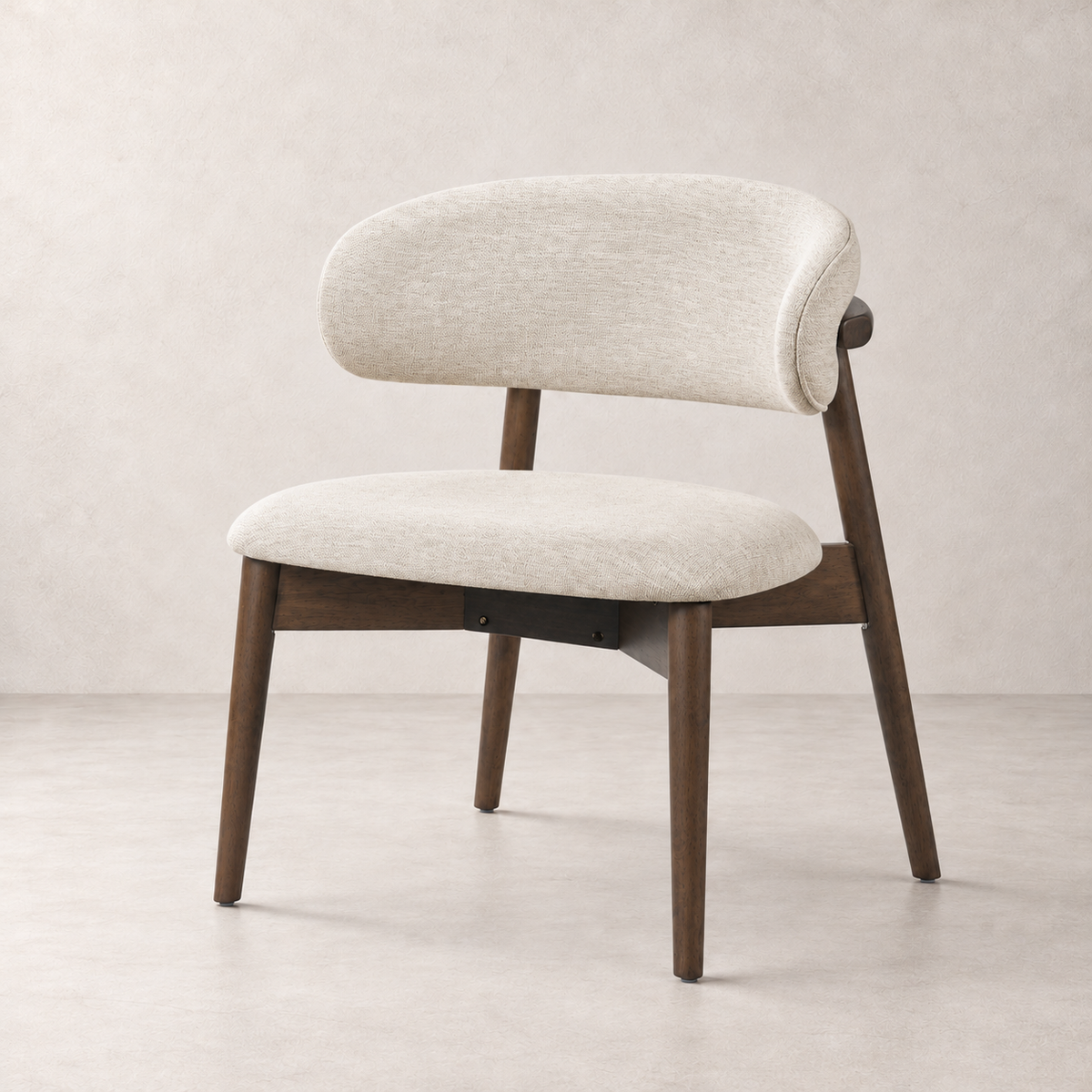 Blush Solid Wood Lounge Chair – Walnut and Heathered Ivory
