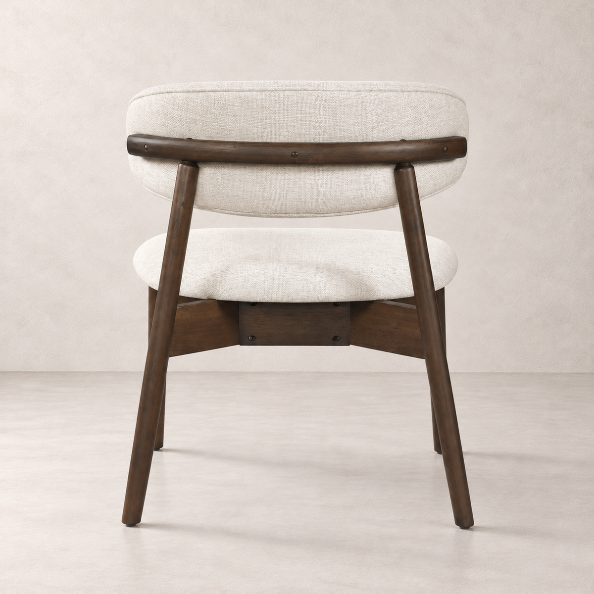 Blush Solid Wood Lounge Chair – Walnut and Heathered Ivory