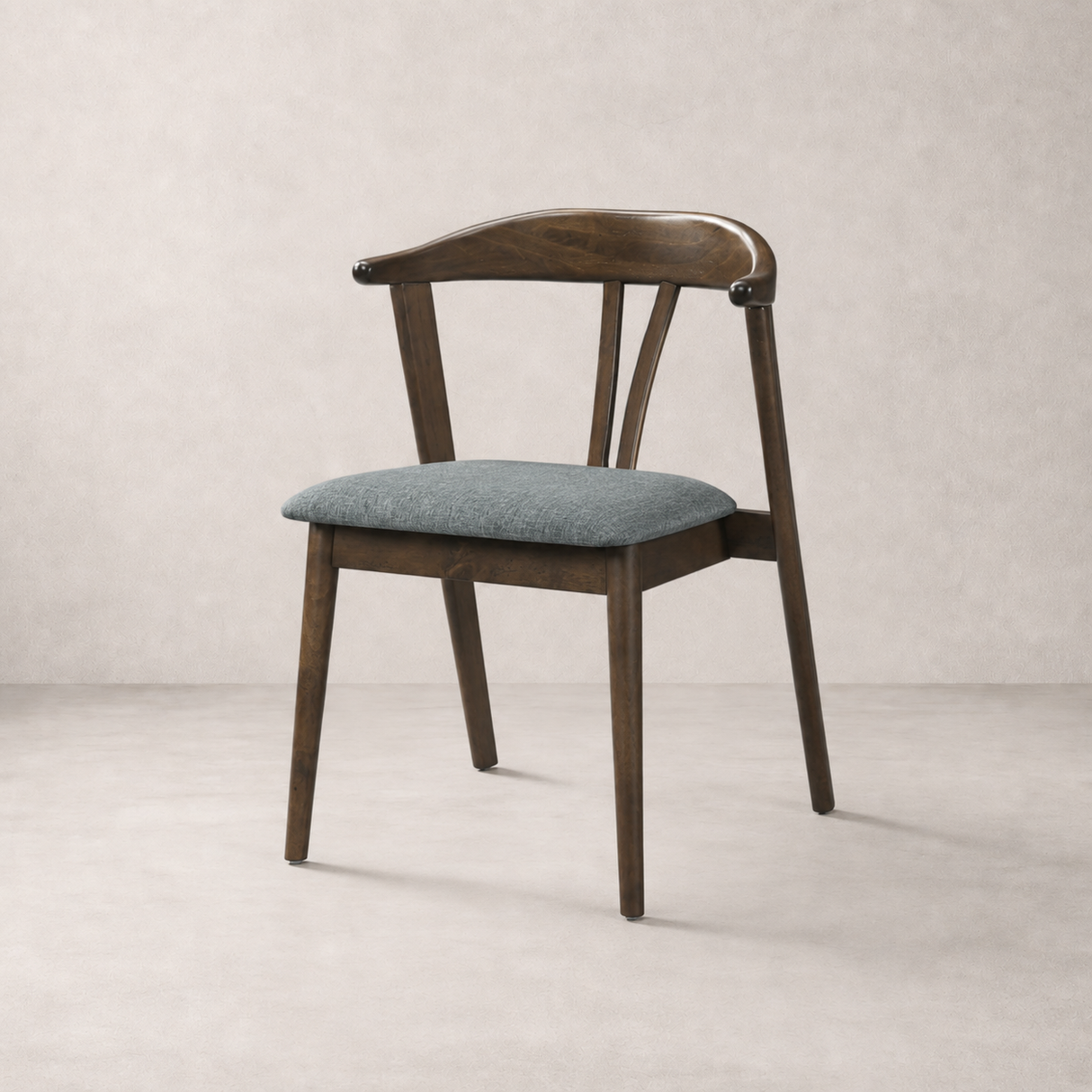 Eliza Solid Wood Dining Chair - Walnut and Textured Slate Grey