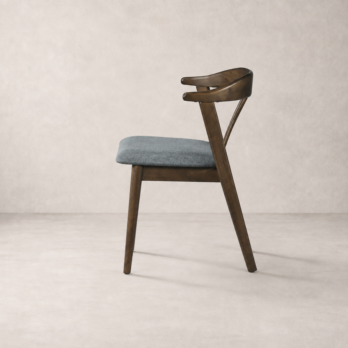 Eliza Solid Wood Dining Chair - Walnut and Textured Slate Grey