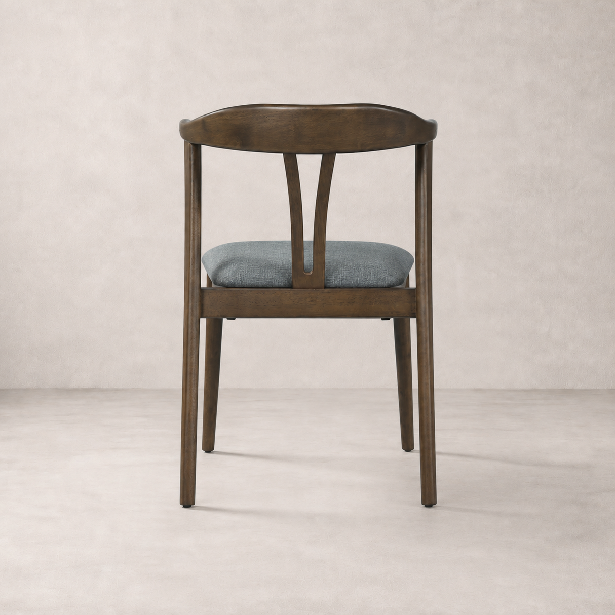Eliza Solid Wood Dining Chair - Walnut and Textured Slate Grey