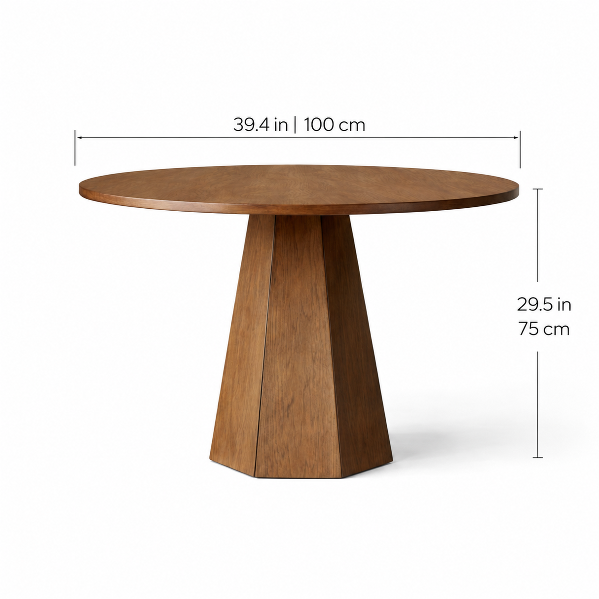 able de salle à manger ronde Sidney de 39,4 po – Chêne fumé